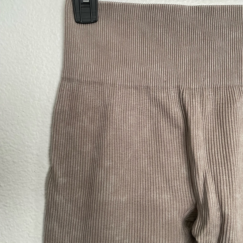 Mauve brown seamless ribbed leggings - Picture 5 of 5